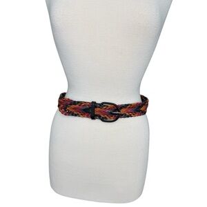 Vintage OMEGA Multicolor Braided Leather Women's Belt